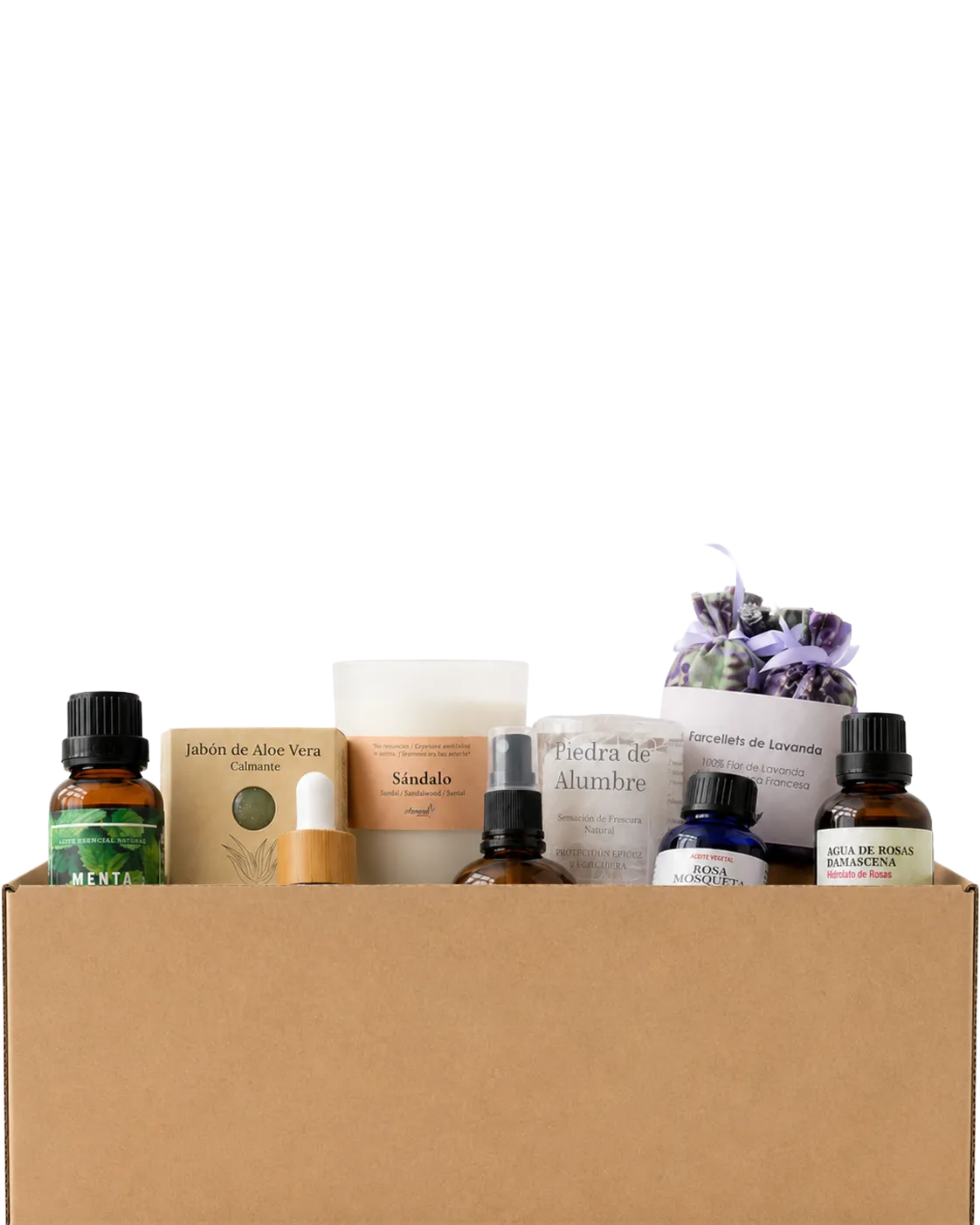 Caja con productos para una campaña de recaudación